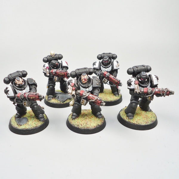 Warhammer 40k Army Space Marines Black Templars Primaris Intercessors x5 Painted