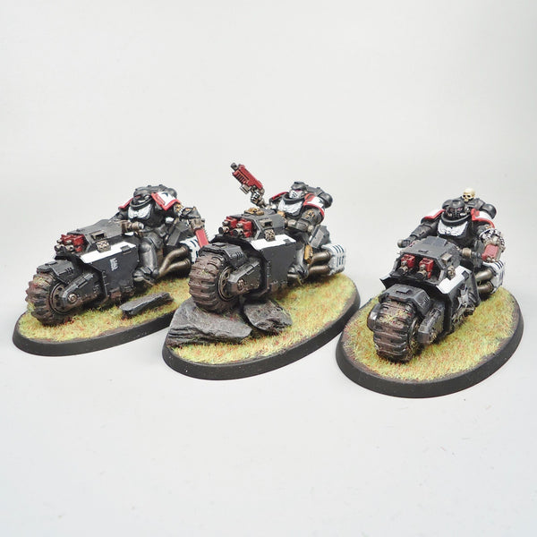 Warhammer 40k Army Space Marines Black Templars Primaris Outriders x3 Painted