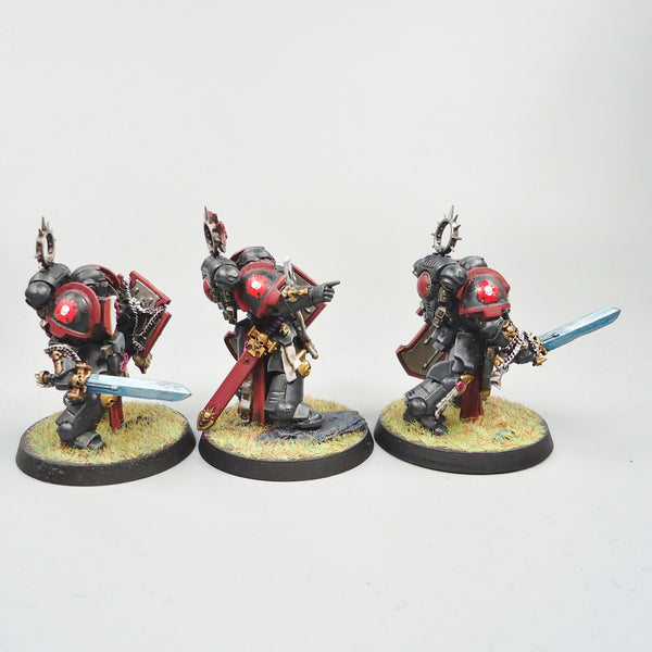 Warhammer 40k Army Space Marines Black Templars Bladeguard Veterans x3 Painted