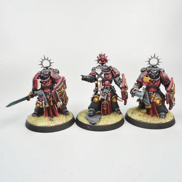 Warhammer 40k Army Space Marines Black Templars Bladeguard Veterans x3 Painted