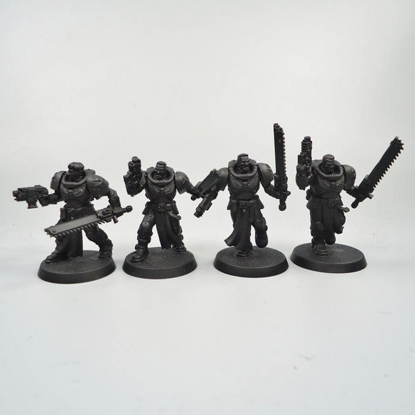 Warhammer 40k Army Space Marines Black Templars Neophytes x4 Undercoated