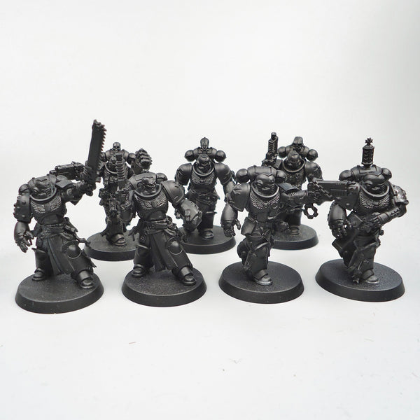 Warhammer 40k Army Space Marines Black Templars 7 Man Squad Undercoated