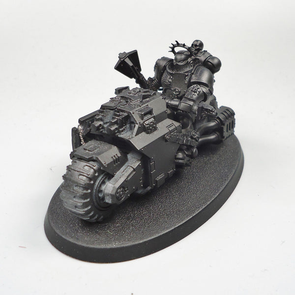 Warhammer 40k Army Space Marines Black Templars Chaplain On Bike Undercoated