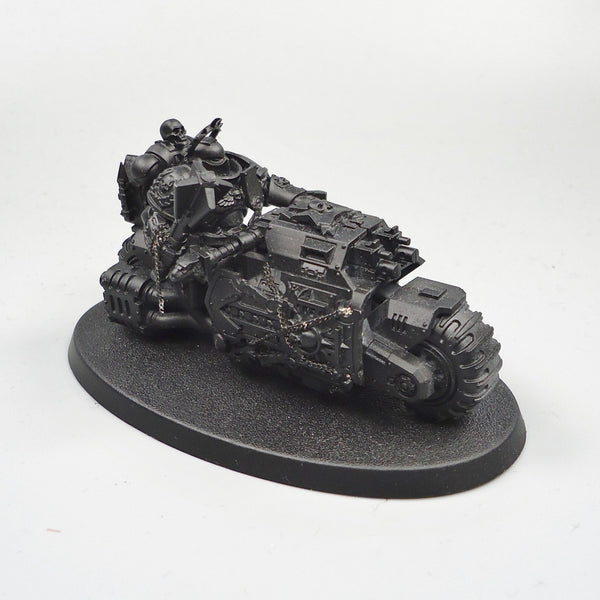 Warhammer 40k Army Space Marines Black Templars Chaplain On Bike Undercoated