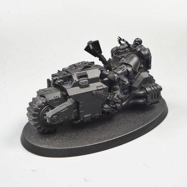 Warhammer 40k Army Space Marines Black Templars Chaplain On Bike Undercoated