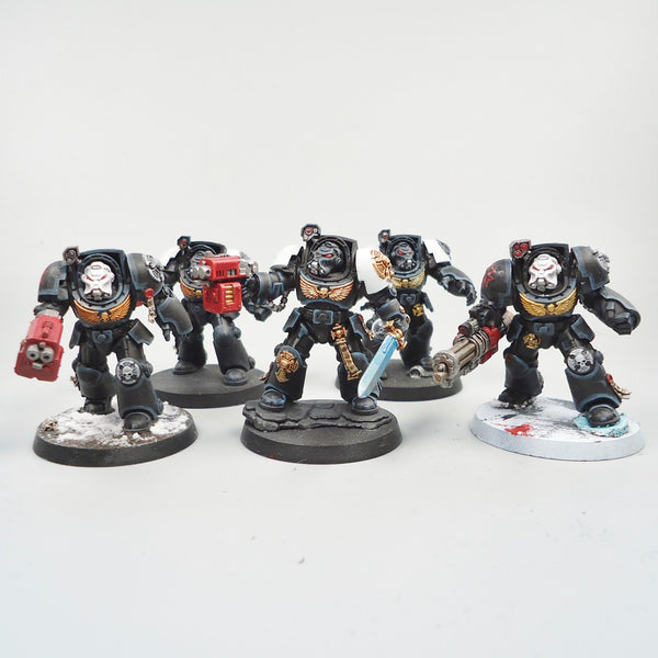 Warhammer 40k Army Space Marines Black Templars Terminators x5 Painted