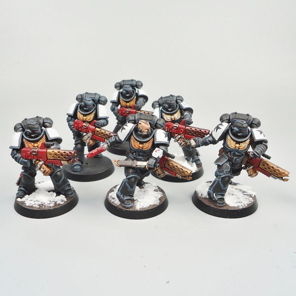 Warhammer 40k Army Space Marines Black Templars Infernus Marines x6 Painted