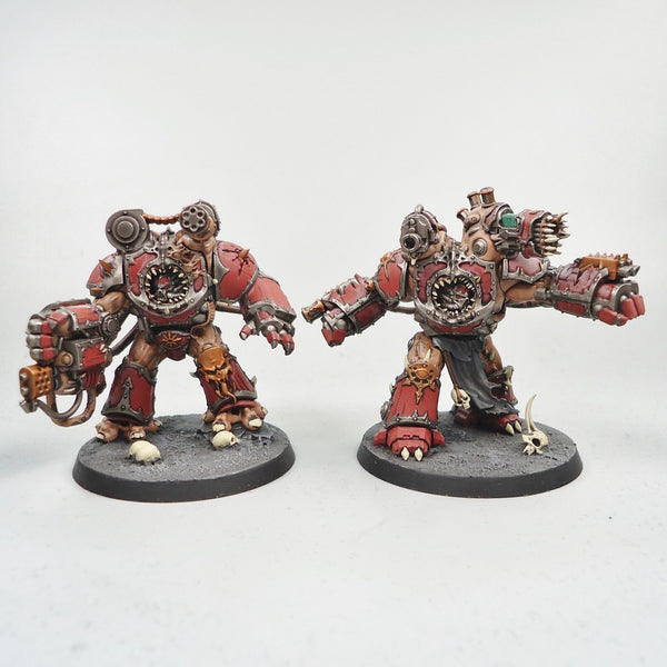 Warhammer 40k Army Chaos Space Marines Obliterators x2 Painted And Based