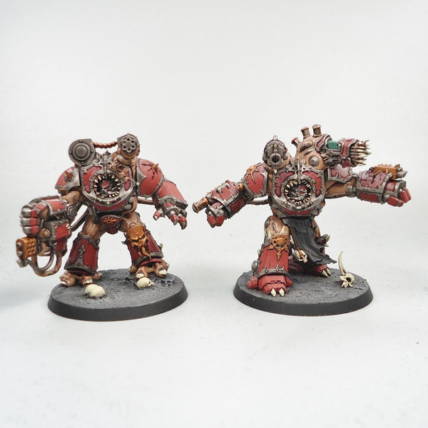 Warhammer 40k Army Chaos Space Marines Obliterators x2 Painted And Based