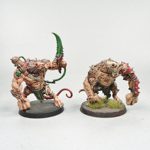 Skaven Rat Ogres x2 Painted - Warhammer Army Fantasy Age of Sigmar