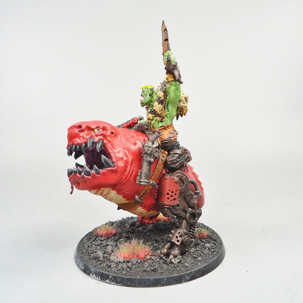 Warhammer 40k Army Ork Boss On Squigosaur Painted And Based