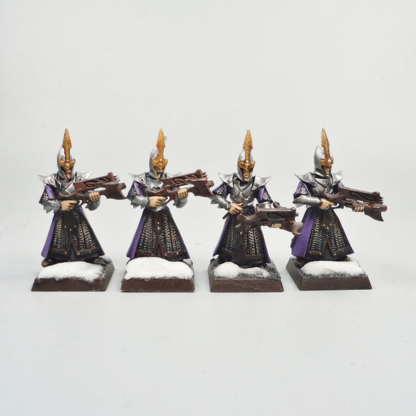 Warhammer Age Of Sigmar Army Fantasy Old World Dark Elves Crossbows x4 Painted