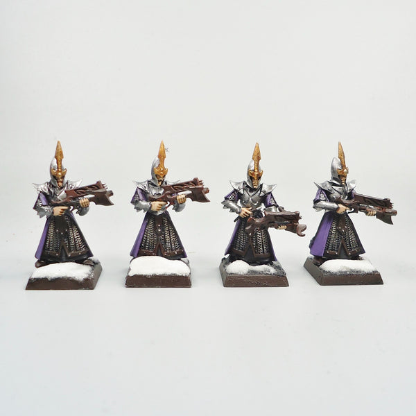 Warhammer Age Of Sigmar Army Fantasy Old World Dark Elves Crossbows x4 Painted