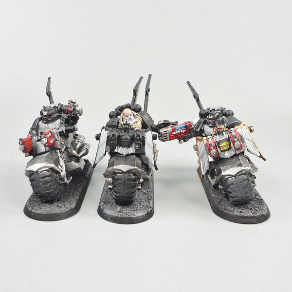 Dark Angels Ravenwing Bikes x3 Part Painted - Warhammer 40k Space Marines 40,000