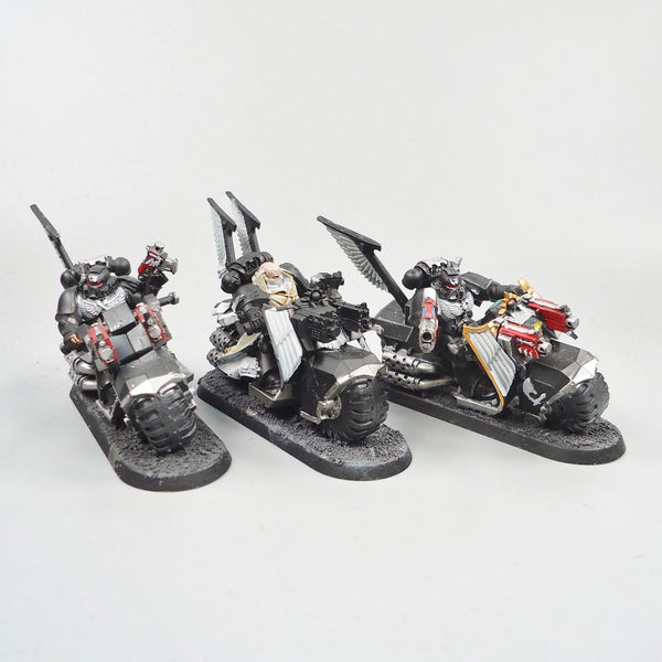 Dark Angels Ravenwing Bikes x3 Part Painted - Warhammer 40k Space Marines 40,000