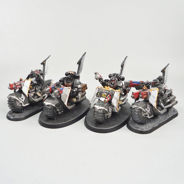 Dark Angels Ravenwing Bikes x4 Part Painted - Warhammer 40k Space Marines 40,000