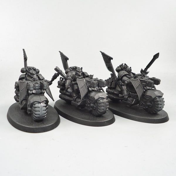Dark Angels Ravenwing Bikes x3 Undercoated - Warhammer 40k Space Marines 40,000