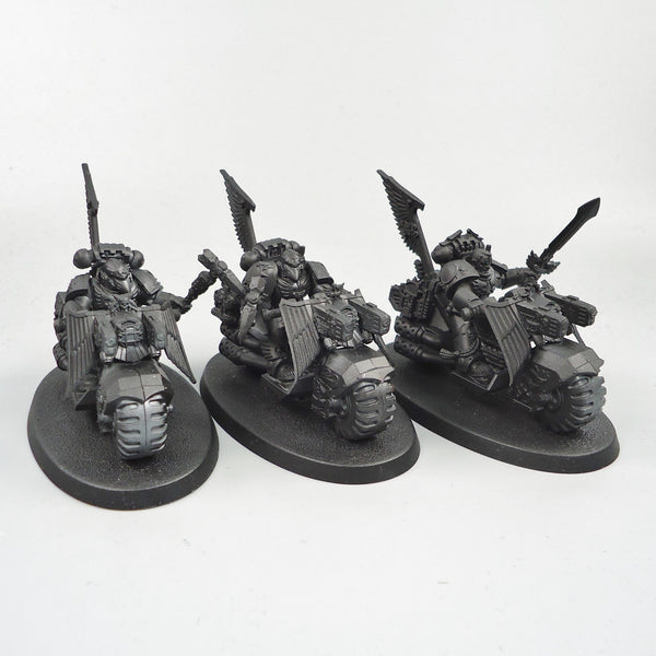 Dark Angels Ravenwing Bikes x3 Undercoated - Warhammer 40k Space Marines 40,000