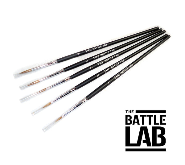 Wargaming Paint Brush Set of 5 Round Brushes for Miniatures, Models, Warhammer