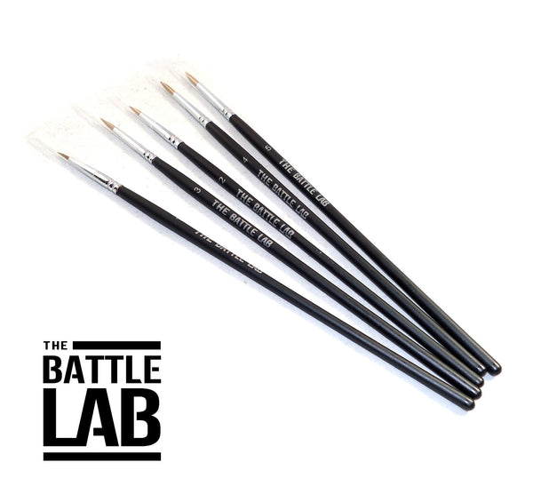 Wargaming Paint Brush Set of 5 Round Brushes for Miniatures, Models, Warhammer