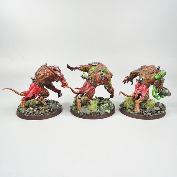 Skaven Rat Ogors x3 Painted - Warhammer Army Fantasy Age of Sigmar