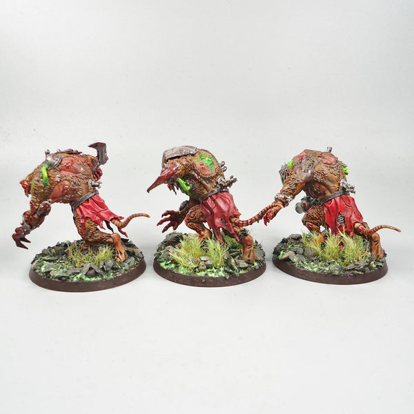 Skaven Rat Ogors x3 Painted - Warhammer Army Fantasy Age of Sigmar