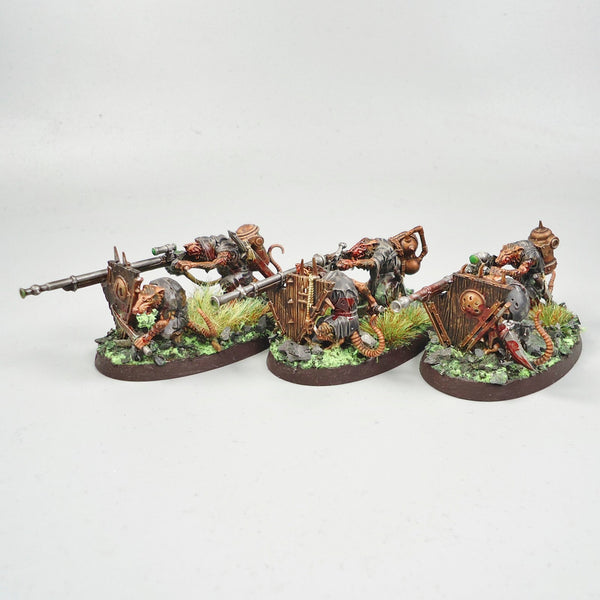 Skaven Warplock Jezzails x3 Painted - Warhammer Army Fantasy Age of Sigmar
