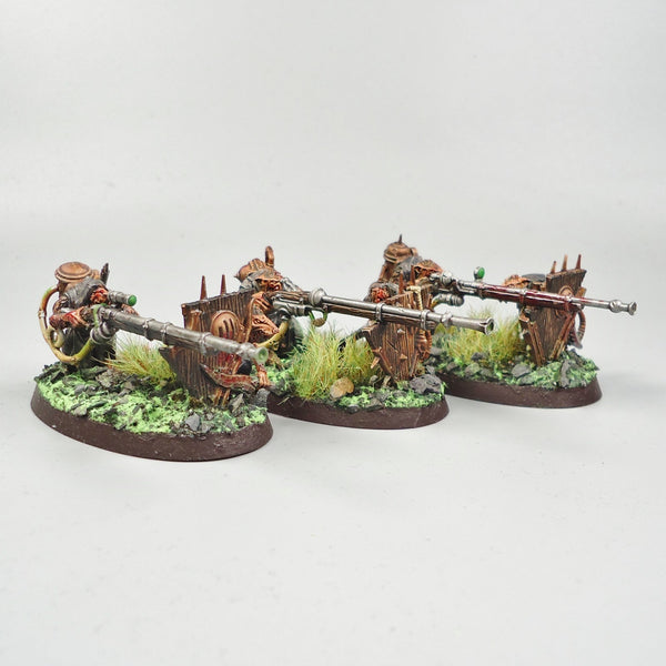 Skaven Warplock Jezzails x3 Painted - Warhammer Army Fantasy Age of Sigmar