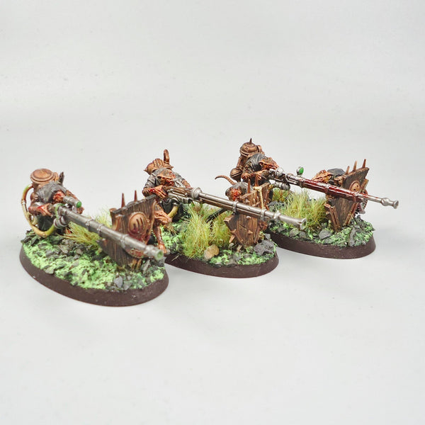 Skaven Warplock Jezzails x3 Painted - Warhammer Army Fantasy Age of Sigmar