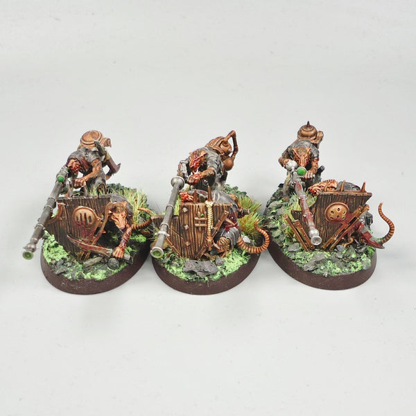 Skaven Warplock Jezzails x3 Painted - Warhammer Army Fantasy Age of Sigmar