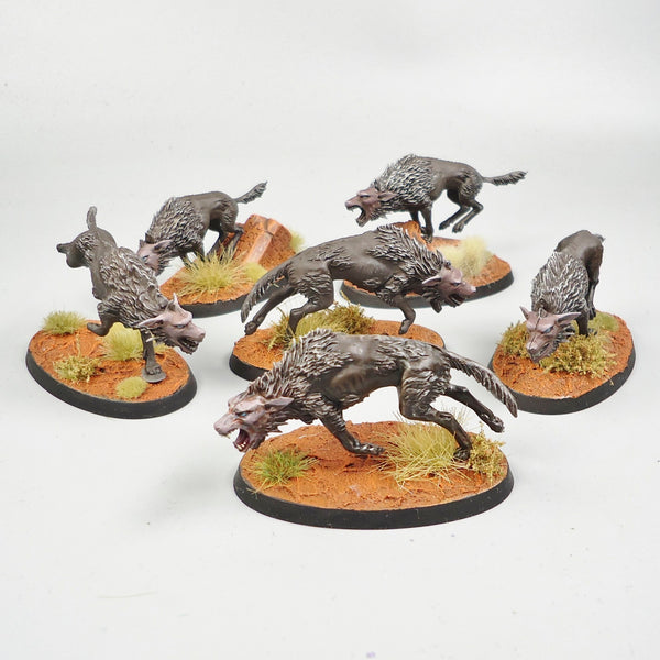 Lord Of The Rings Fell Wargs x6 Painted - LOTR Warhammer GW