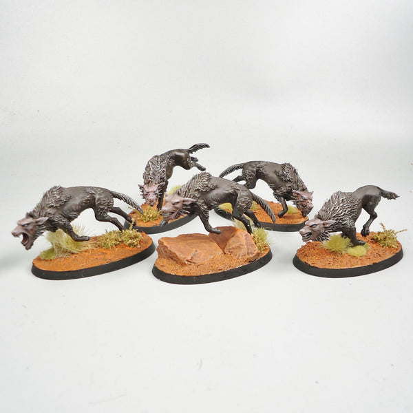 Lord Of The Rings Fell Wargs x5 Painted - LOTR Warhammer GW