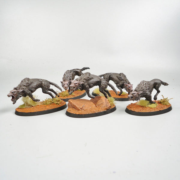 Lord Of The Rings Fell Wargs x5 Painted - LOTR Warhammer GW