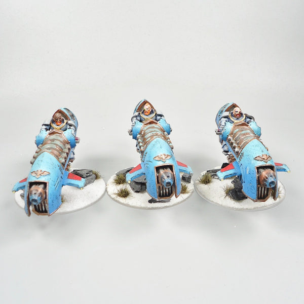 Space Wolves Scimitar Jetbikes x3 Painted - Warhammer 40k Army Space Marines