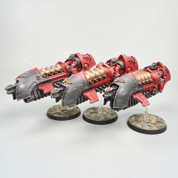 Flesh Tearers Scimitar Jetbikes x3 Painted - Warhammer 30k - Space Marines