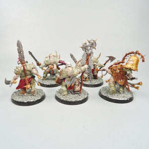 Putrid Blightkings x5 Painted - Death Guard Warhammer 40k Chaos Space Marines