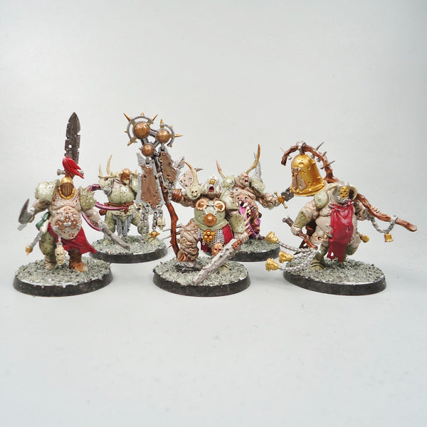 Putrid Blightkings x5 Painted - Death Guard Warhammer 40k Chaos Space Marines