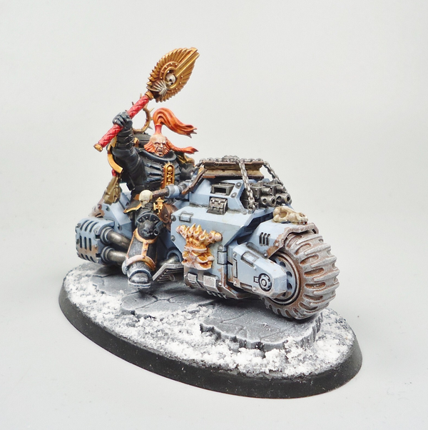 Warhammer 40k Space Wolves Chaplain On Bike Painted - Space Marines, GW, 40,000
