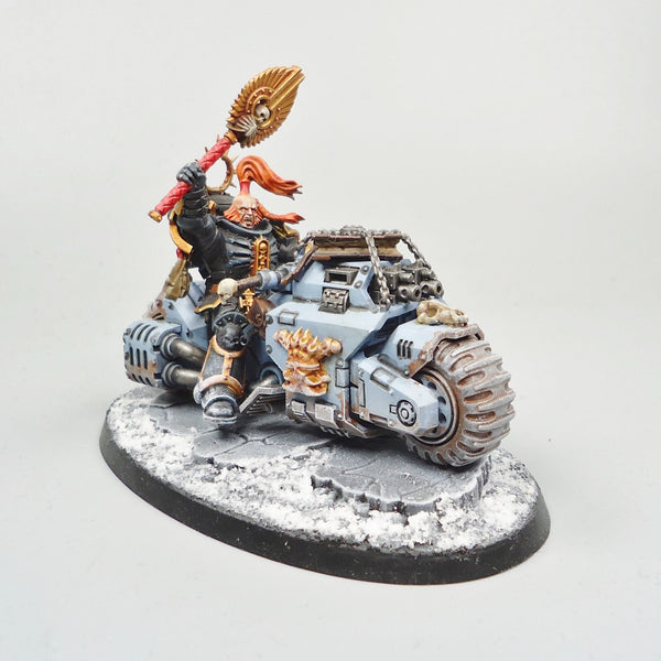 Warhammer 40k Space Wolves Chaplain On Bike Painted - Space Marines, GW, 40,000