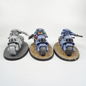 Space Marines Ultramarines Outriders x3 Partly Painted - Warhammer 40k