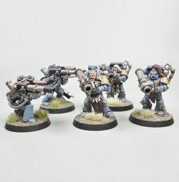 Space Wolves Heavy Weapons Marines x5 Painted - Warhammer 40k Army Space Marines