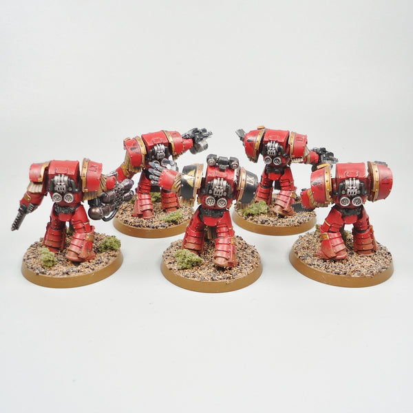 Blood Angels - Cataphractii Terminators x5 Painted  Warhammer 30k - Horus Heresy
