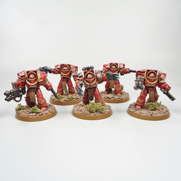 Blood Angels - Cataphractii Terminators x5 Painted  Warhammer 30k - Horus Heresy