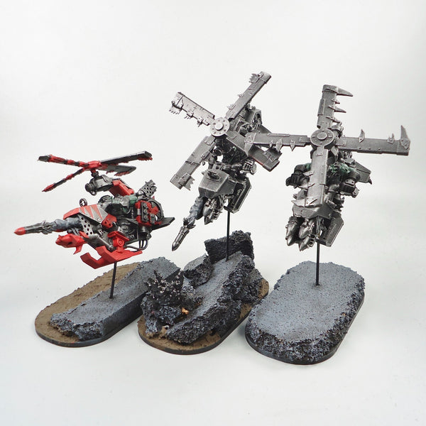 Ork Deffkoptas x3 Undercoated / Part Painted - Warhammer 40k Army