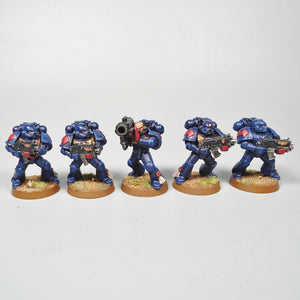 Warhammer 40k Crimson Fist Space Marine Tactical Squad Painted And Based