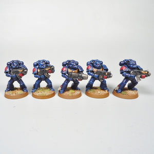 Warhammer 40k Crimson Fist Space Marine Tactical Squad Painted And Based