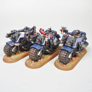 Crimson Fists Scout Bikes x3 Painted - Warhammer 40k - Space Marines - GW