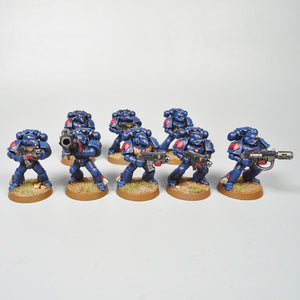 Warhammer 40k Crimson Fist Space Marine Tactical Marines x8 Painted And Based