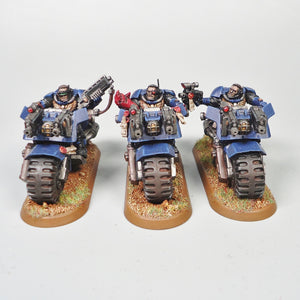 Crimson Fists Scout Bikes x3 Painted - Warhammer 40k - Space Marines - GW