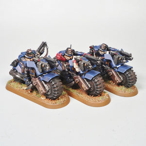 Crimson Fists Scout Bikes x3 Painted - Warhammer 40k - Space Marines - GW
